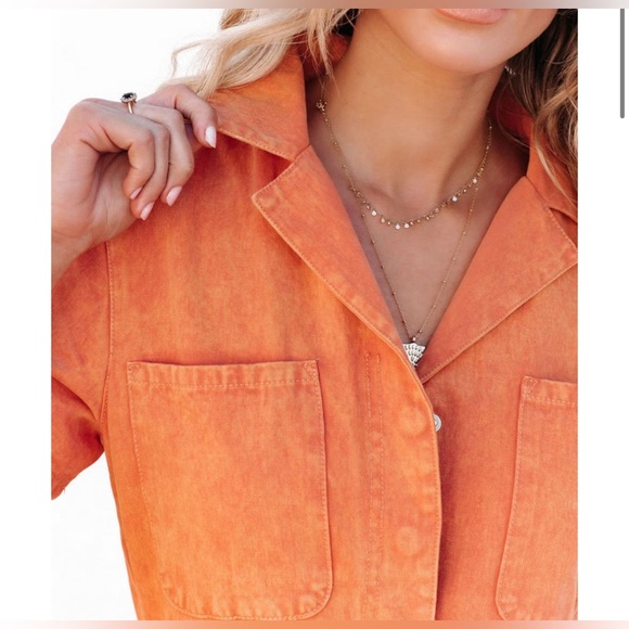 VICI Orange Emery Short Sleeve Jumpsuit - Picture 5 of 10